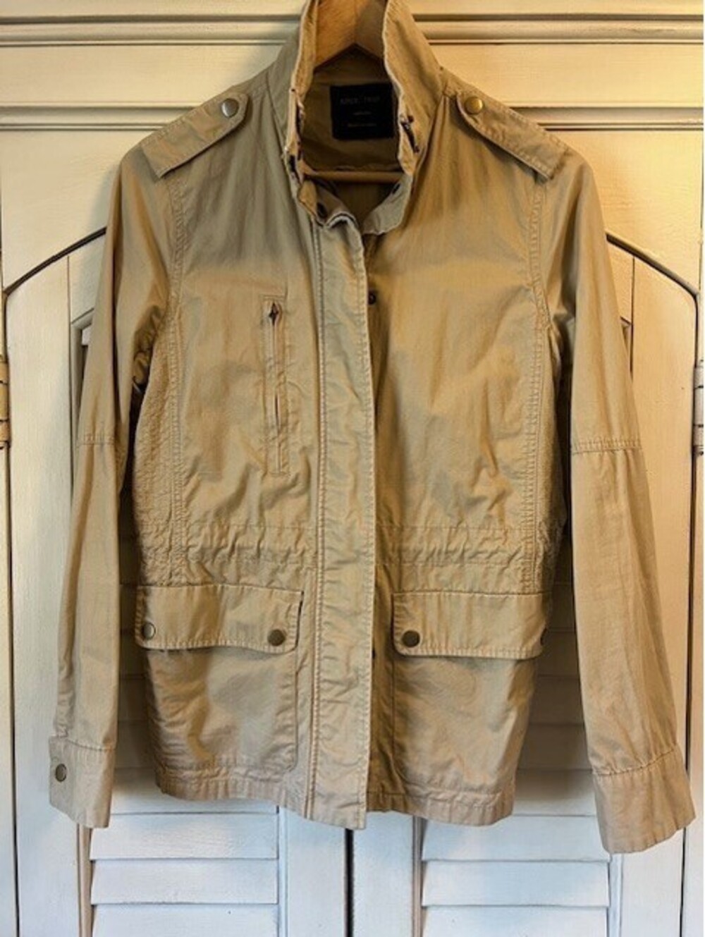 Love Tree Womens' Jacket Cinched Waist Muted Beige - Medium